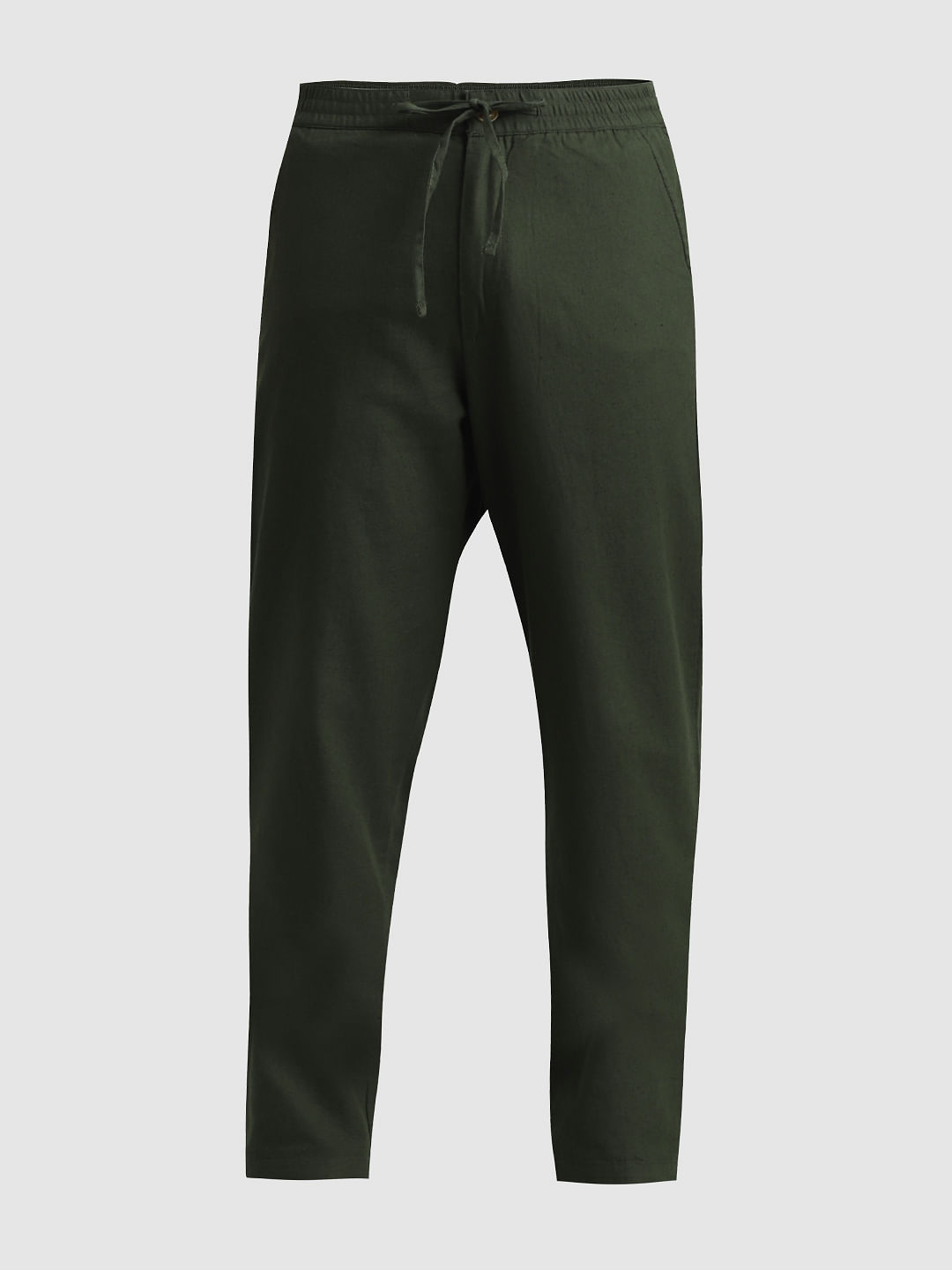 Cotton Kurta Set With Pants Striped Design Pattern, Dark Green – Anushil